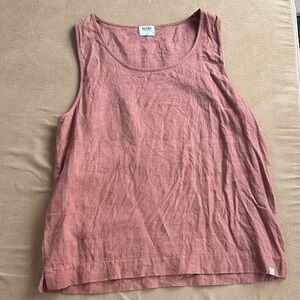 Matona terracotta sleeveless linen top